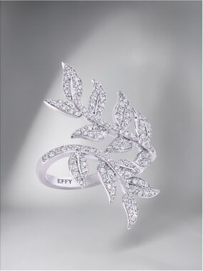 EFFY Pavé Classica Collection 14K White Gold & Diamond Pavé Leaf Ring